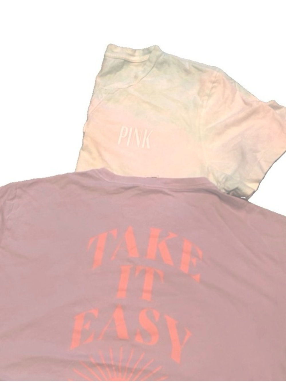 Victoria’s Secret PINK T-Shirt Bundle Size XL Tie Dye Graphic Tee oversized fit